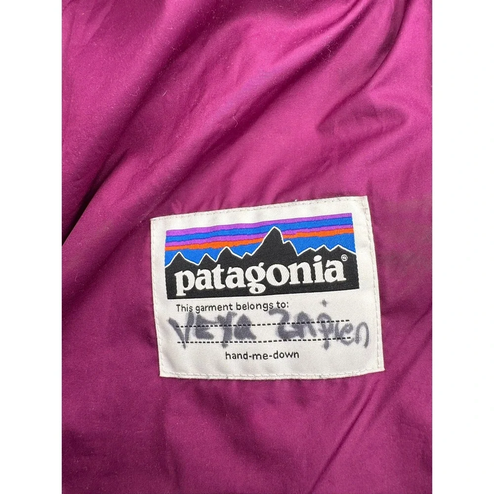 Patagonia Girls XS 5-6 Purple Down Puffer Parka Jacket Quilted Winter Coat